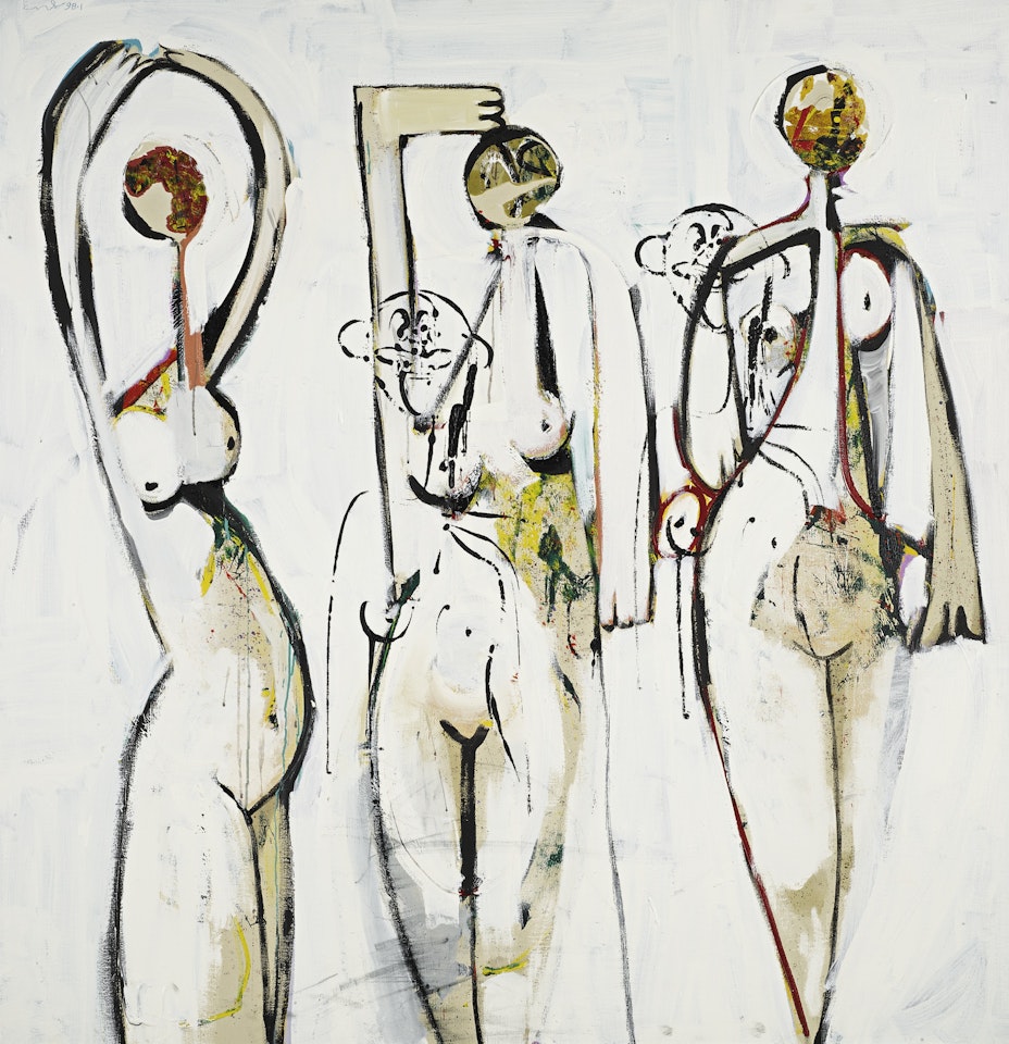 3 WHITE NUDES by George Condo
