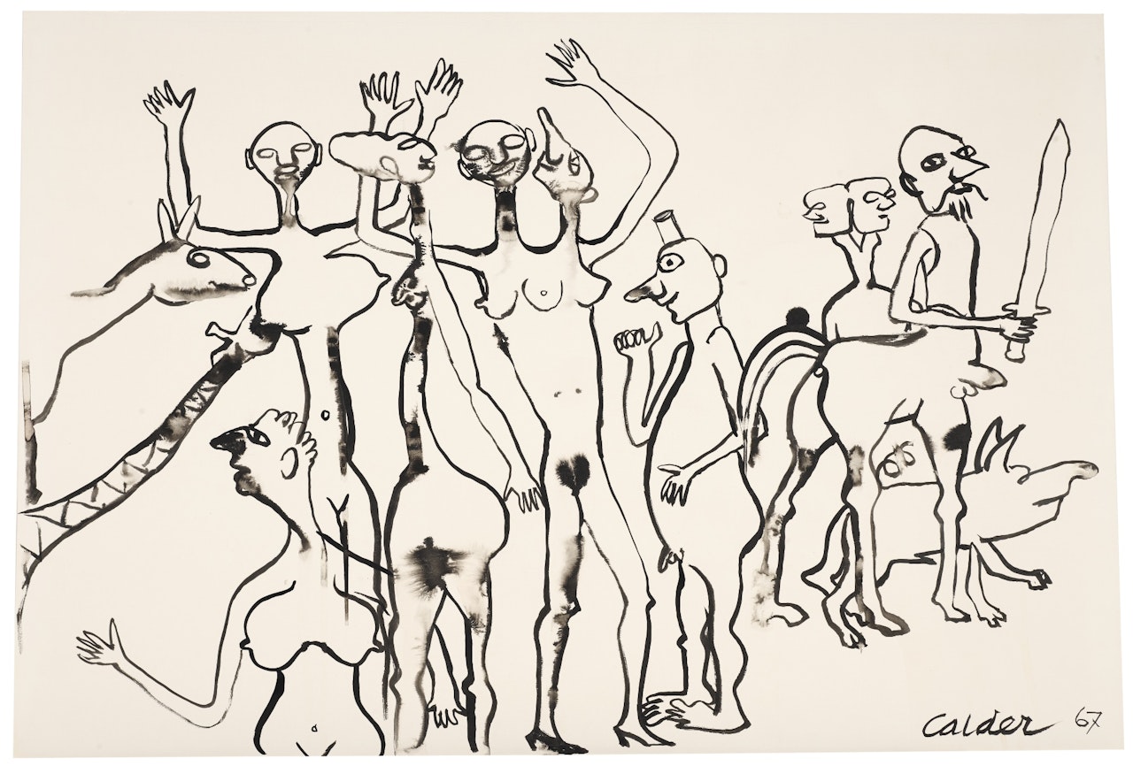 PEOPLE WITH CENTAURS  by Alexander Calder