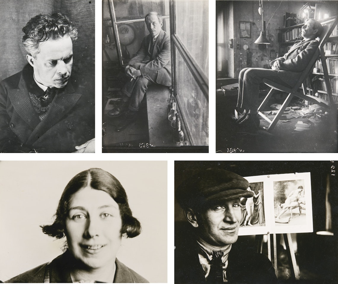 I. LIUBOV POPOVA, II. ANTON LAVINSKI, III. NIKOLAI ASEEV, IV. NIKOLAI ASEEV, V. ALEXANDER DOVZHENKO by Alexander Rodchenko
