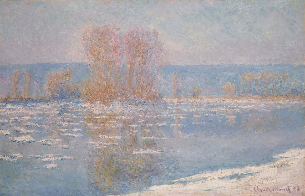 LES GLAÇONS, BENNECOURT by Claude Monet