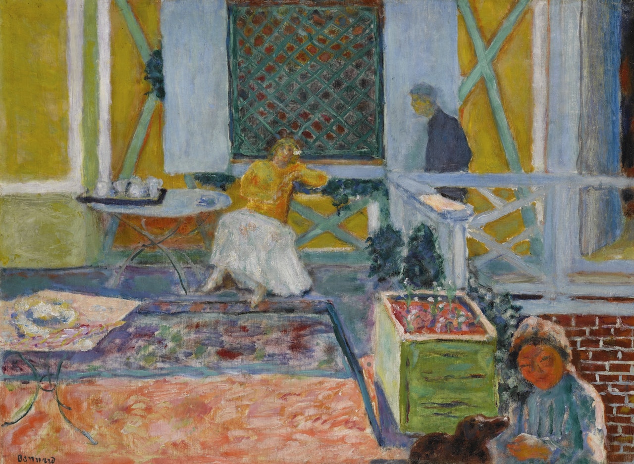 TERRASSE DE CHAMPAGNE OR SUR LA TERRASSE OR LE THÉ SUR LA TERRASSE APRèS MIDI D'ÉTÉ (MAISON DE MISIA SERT) by Pierre Bonnard