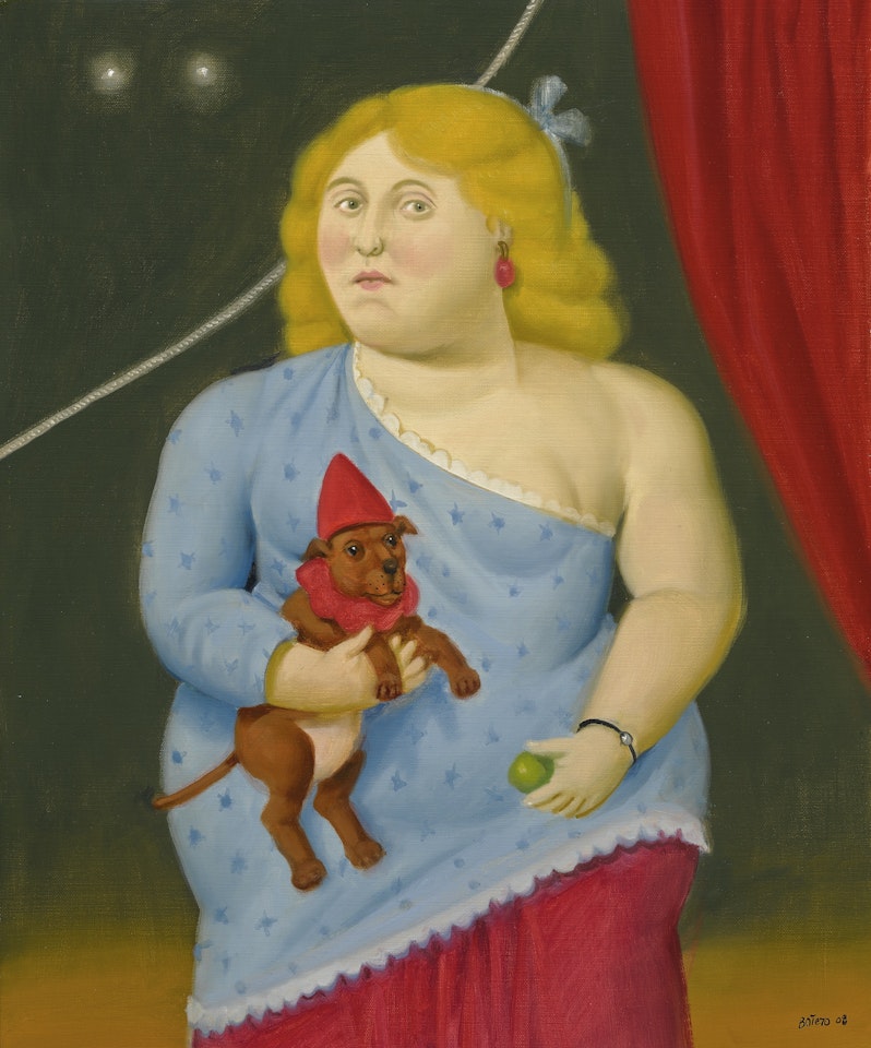 CIRCUS WOMAN WITH DOG by Fernando Botero