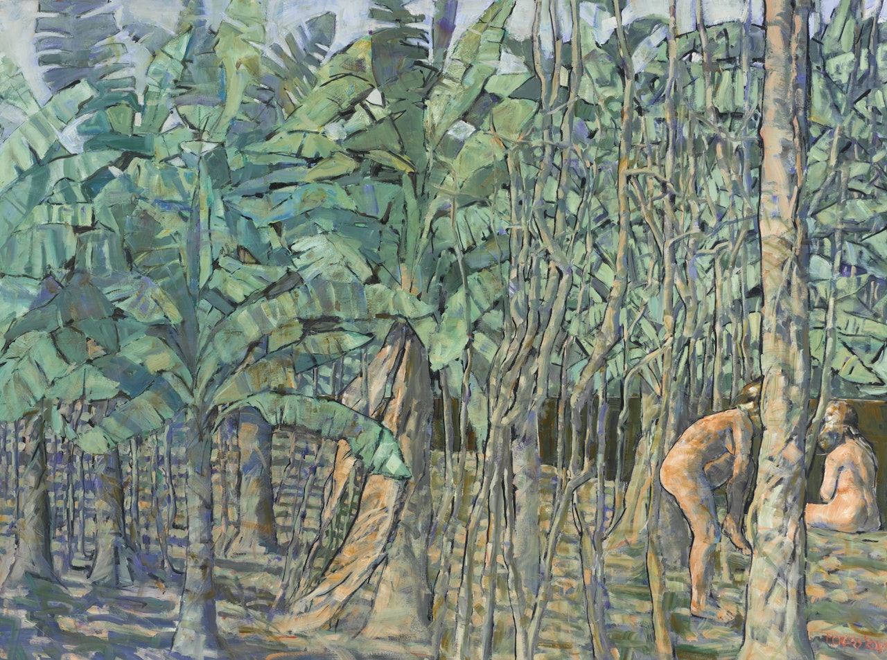 PLANTACIÓN CON DOS FIGURAS by Armando Morales