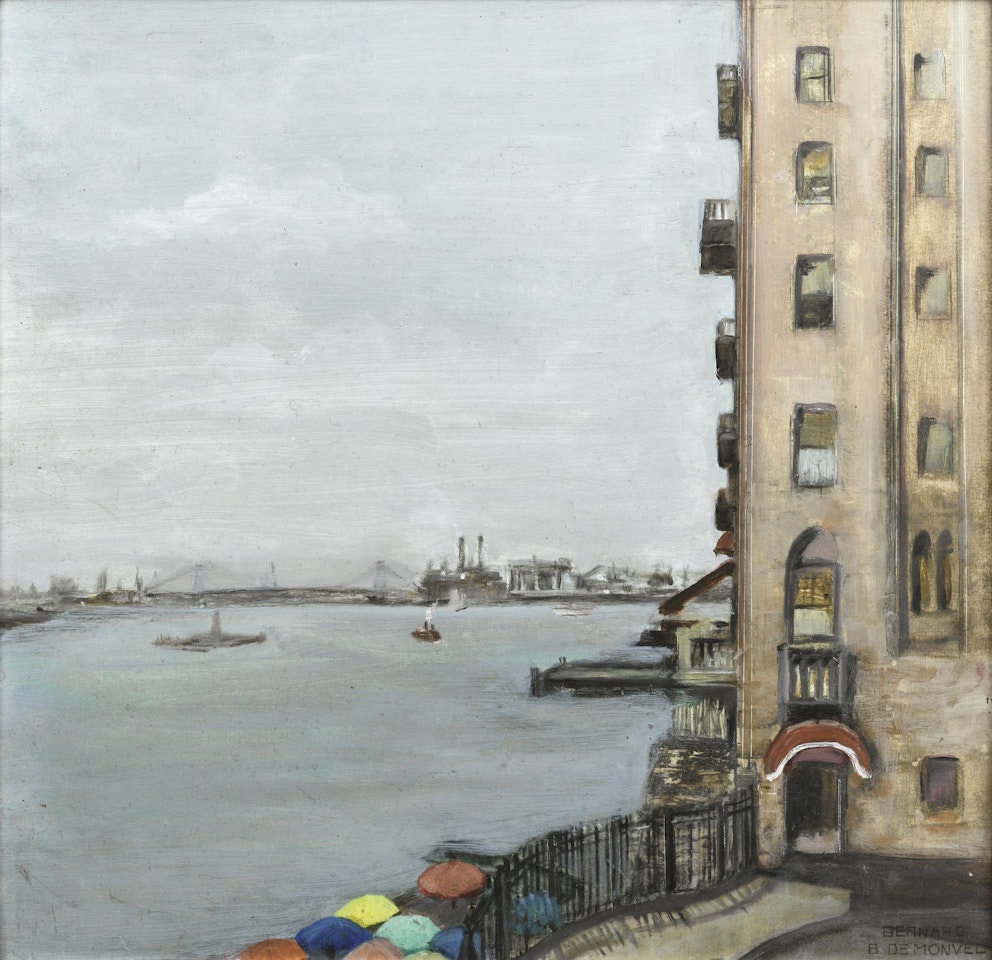 FIRST NEW YORK LANDSCAPE - THE EAST RIVER FROM LONG ISLAND by Bernard Boutet de Monvel
