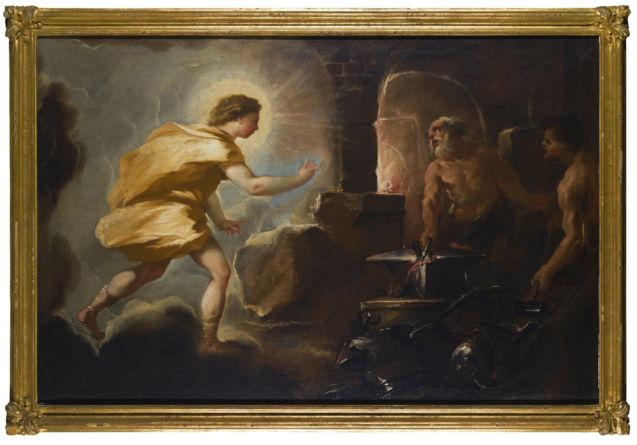 APOLLO IN THE FORGE OF VULCAN by Circle of Luca Giordano