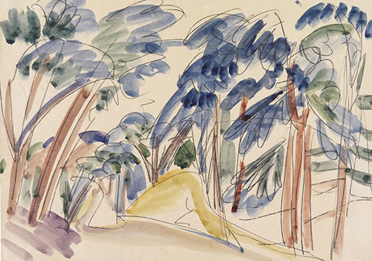 Sanddünen unter Bäumen by Ernst Ludwig Kirchner