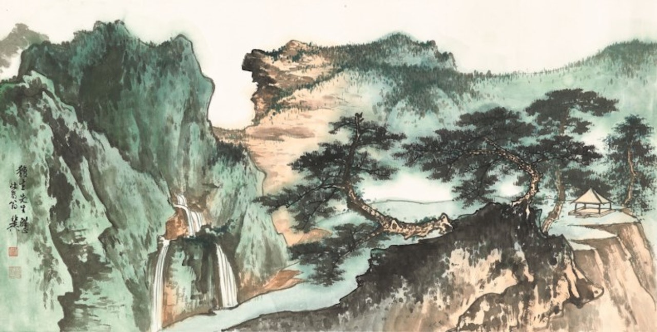 Pavilion in the Mountains by Xie Zhiliu