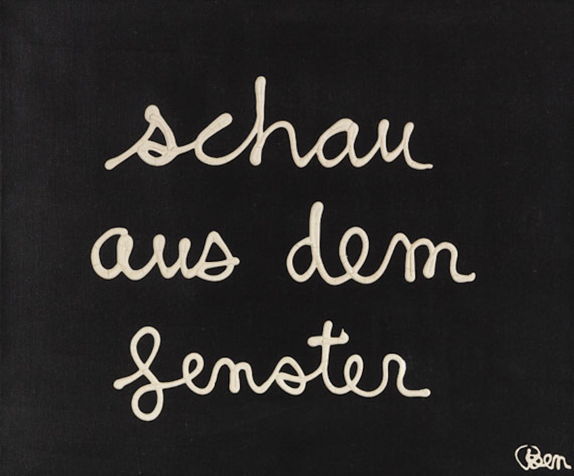 schau aus dem fenster by Ben Vautier