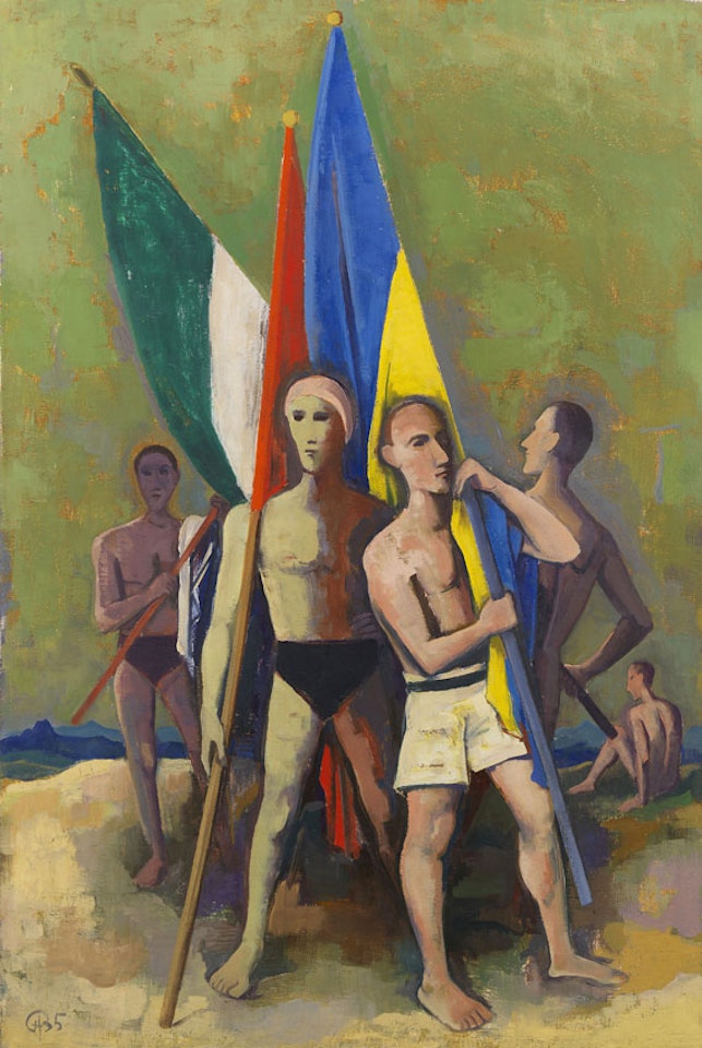 Jünglinge mit Fahnen by Karl Hofer