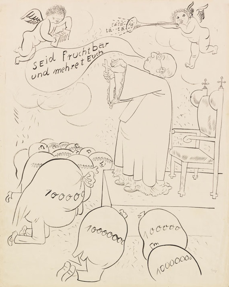 Seid fruchtbar und mehret euch - Die Religion muss dem Volke erhalten bleiben by George Grosz