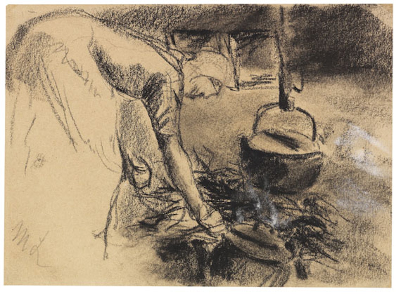 Kochstelle by Max Liebermann