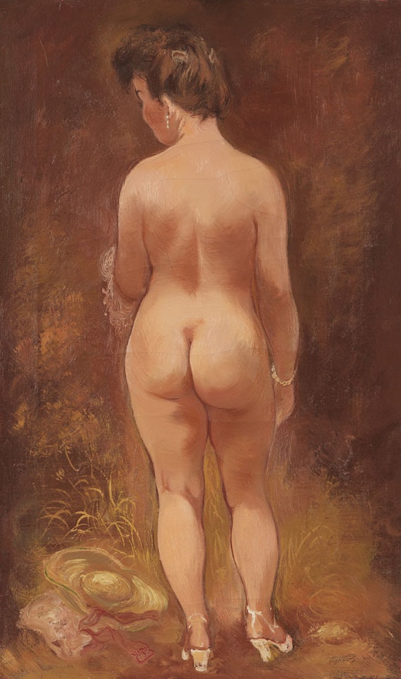 Stehender weiblicher Rückenakt by George Grosz