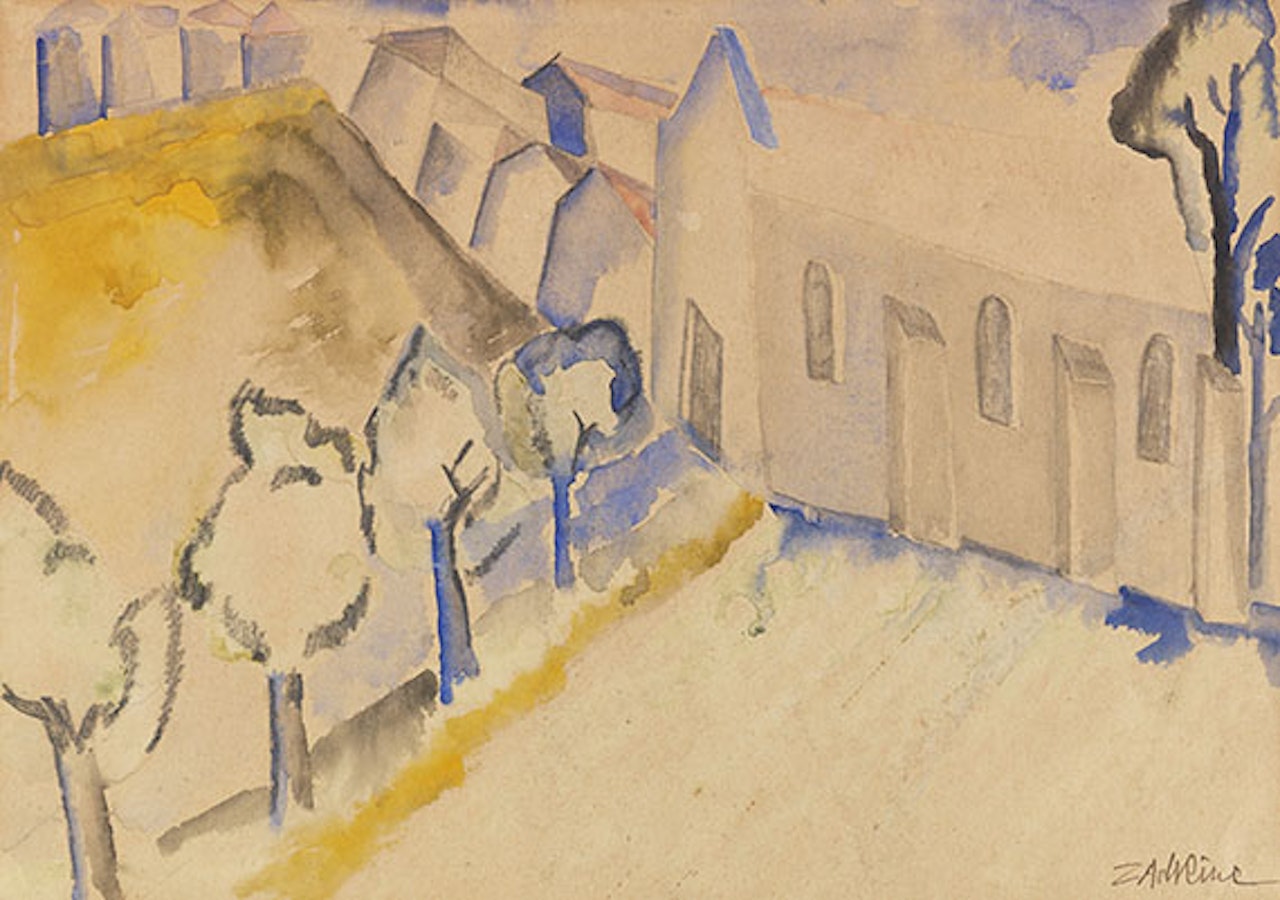 Ohne Titel (Allee 7 Häuser) by Ossip Zadkine