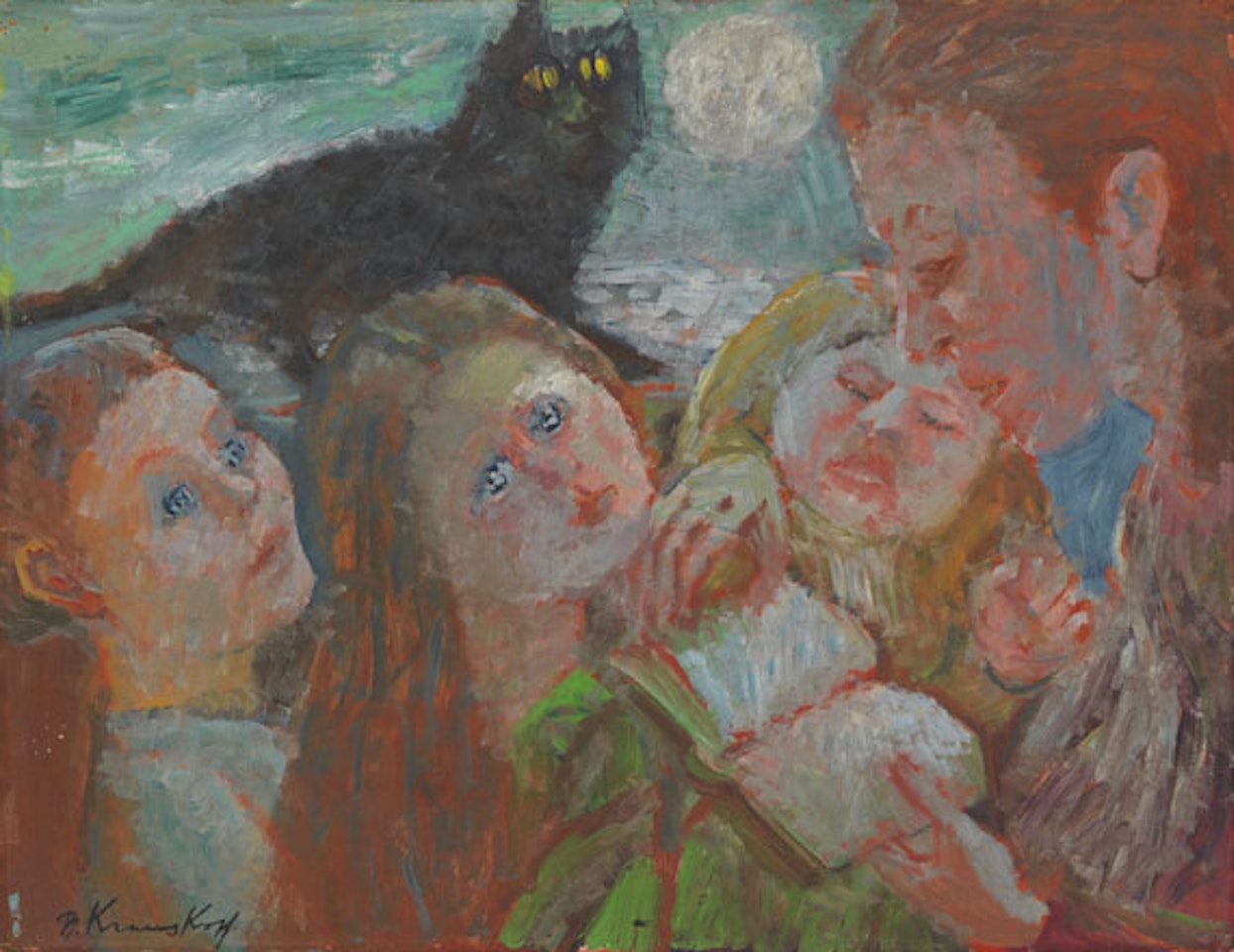 Beim Vorlesen by Bruno Krauskopf