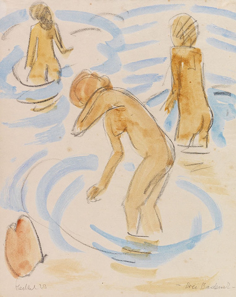 Drei Badende by Erich Heckel