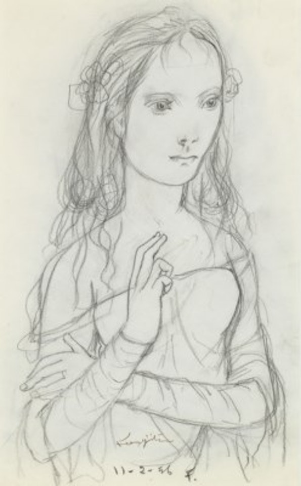 Jeune Fille à la Robe Bustier (Young Girl in Dress) by Leonard Tsuguharu Foujita