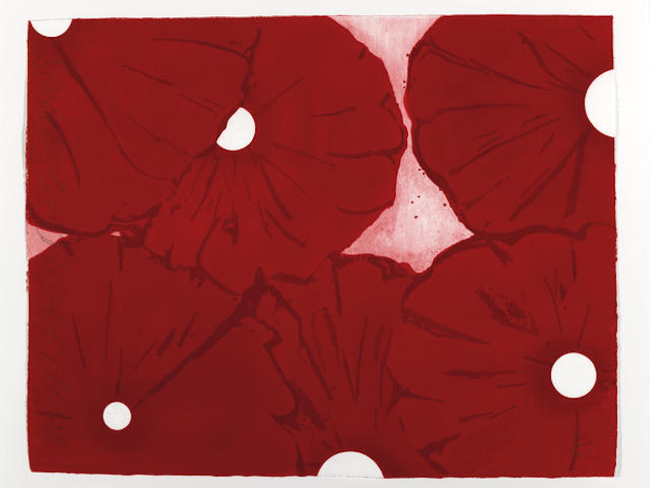 Six Red Flowers by Donald Sultan