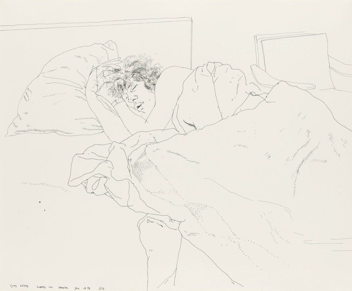 GREG ASLEEP by David Hockney