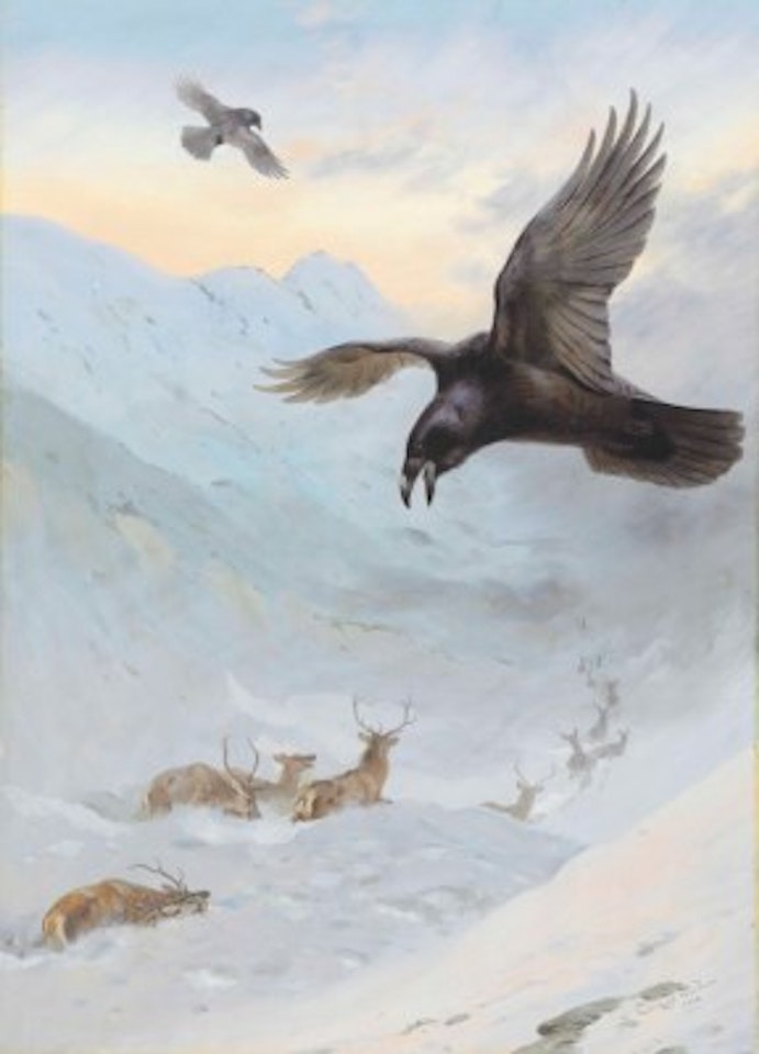 Watching the drift; Sketch for the picture by Archibald Thorburn
