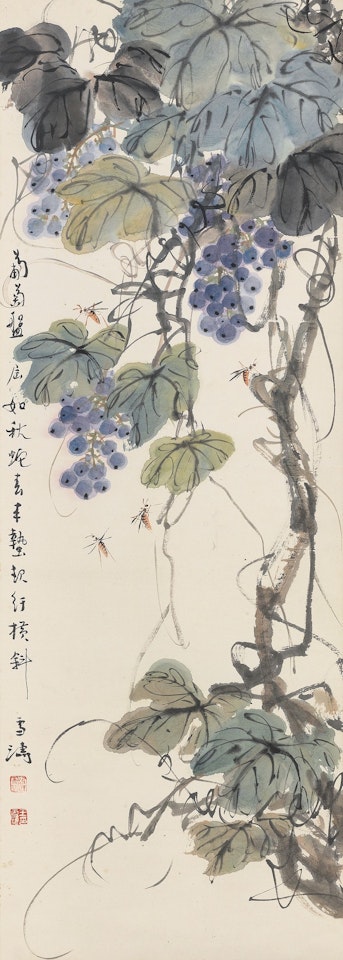 Grapes And Bees by Wang Xuetao