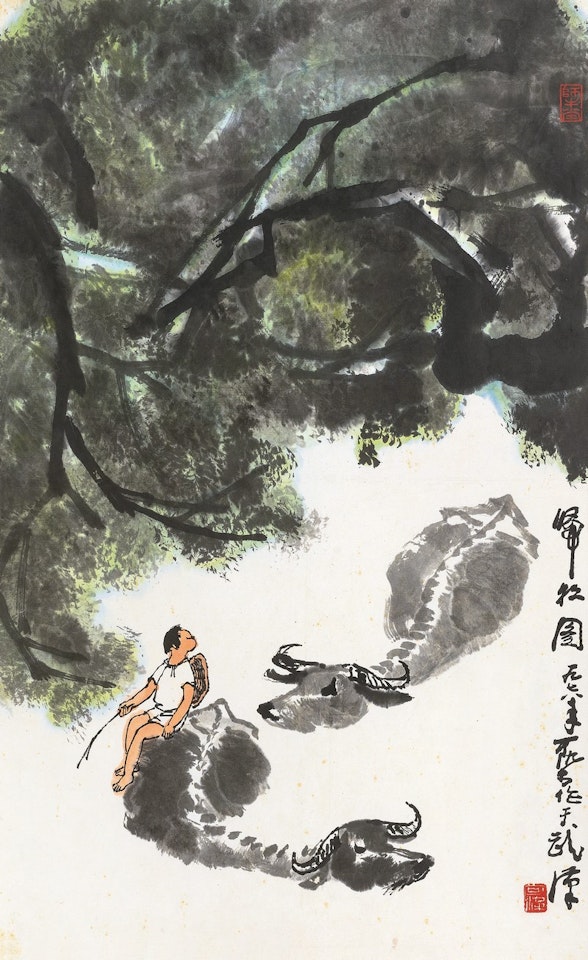 Boy And Buffalo by Li Keran