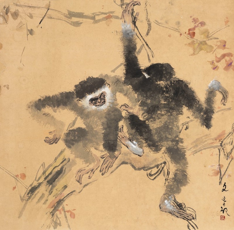 Monkey Playing by Chen Wen Hsi
