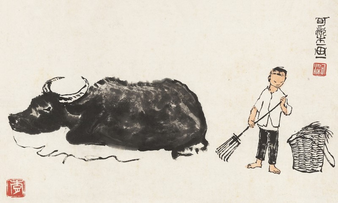 Boy And Buffalo by Li Keran