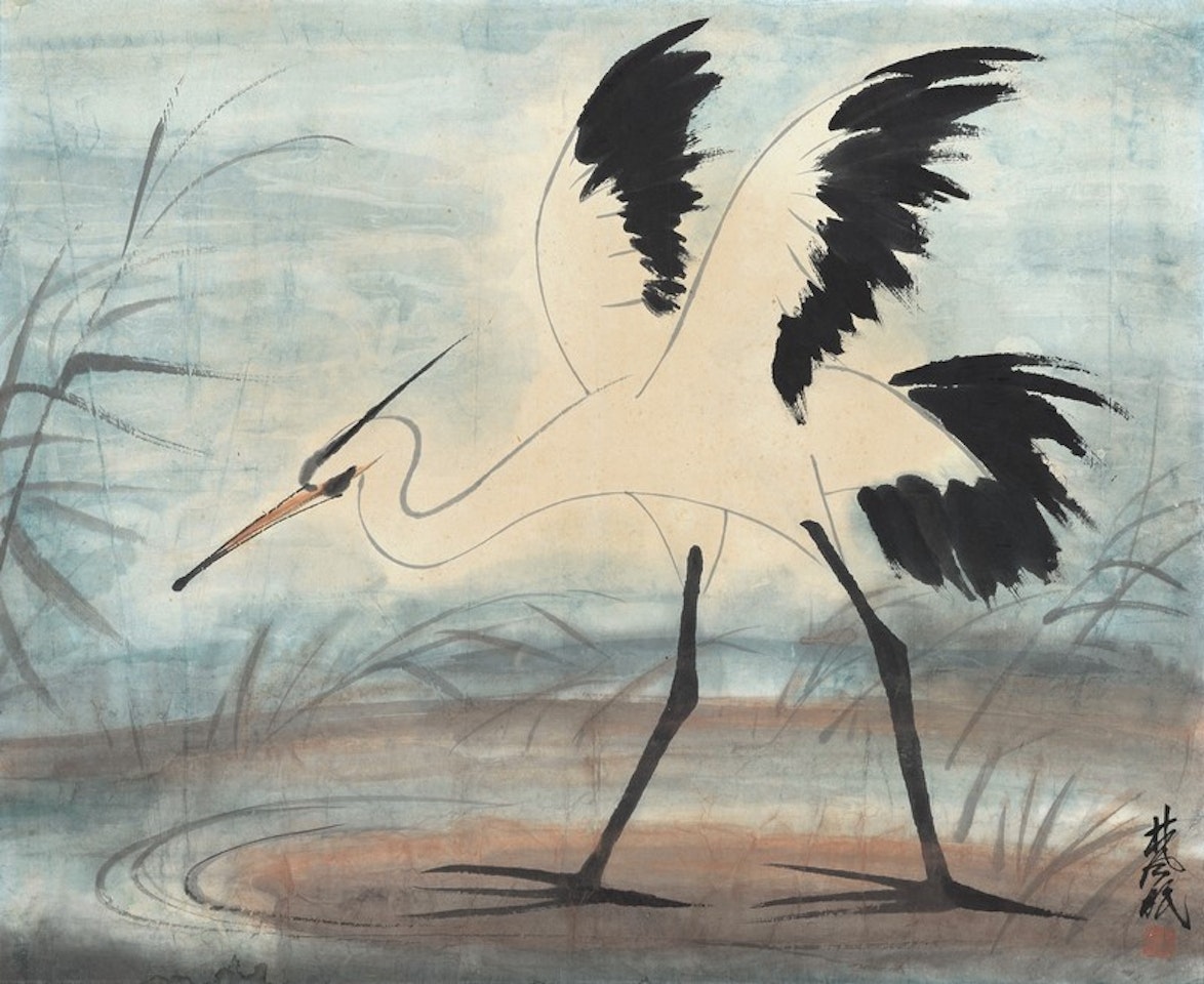 Egret by Lin Fengmian