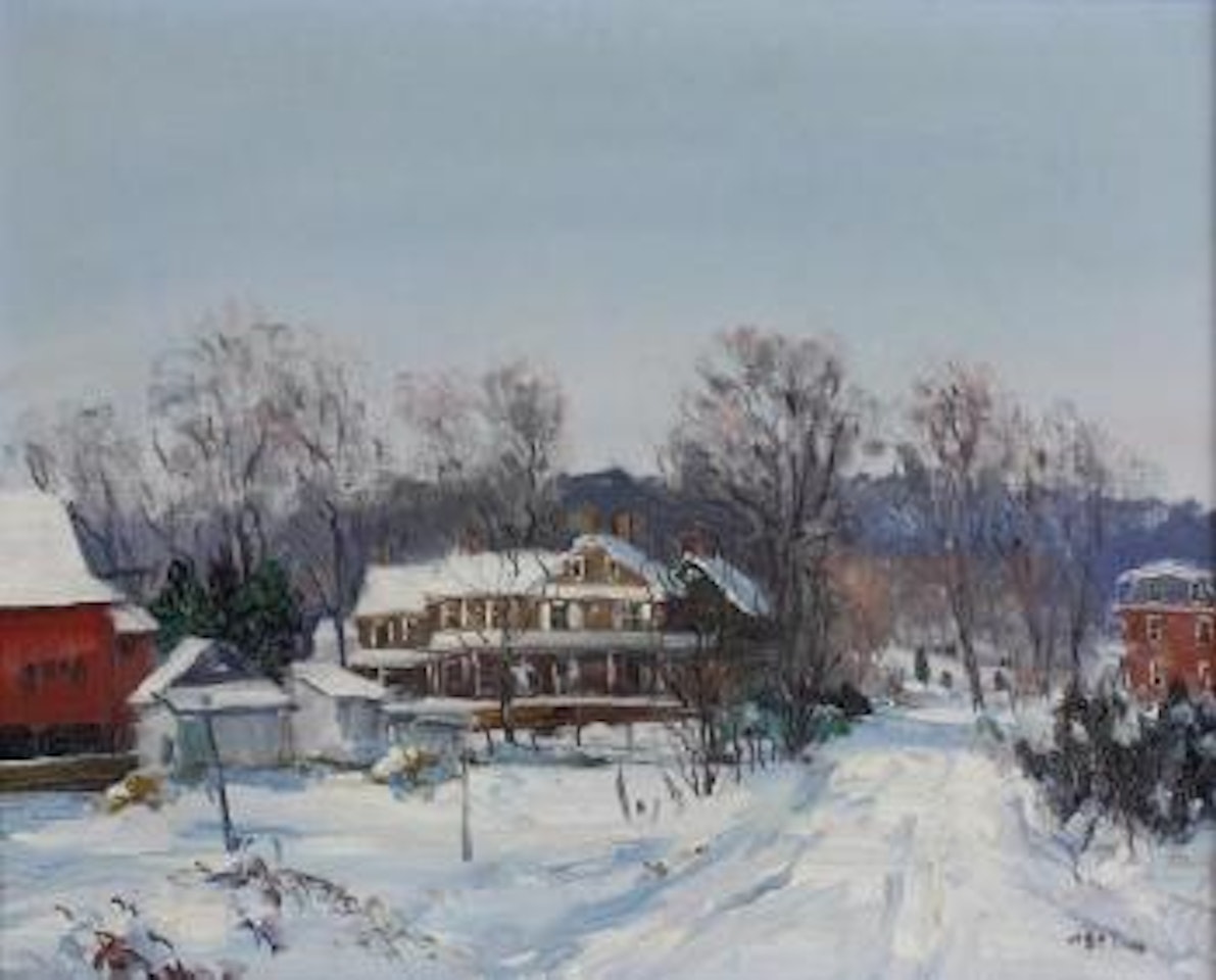 Winter farmhouse , by Walter Emerson Baum
