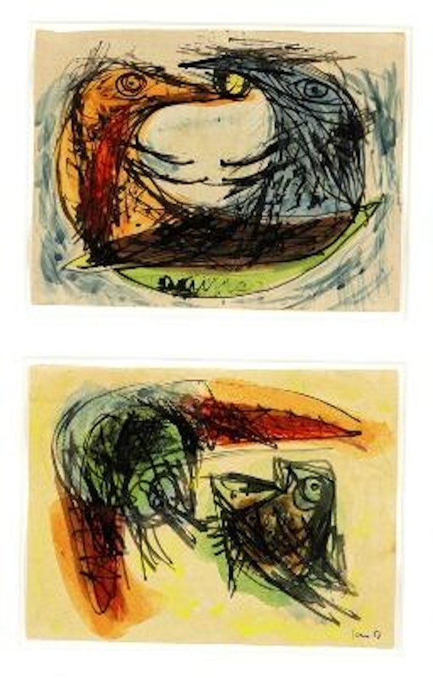 Two compositions ,
1950 by Asger Jorn