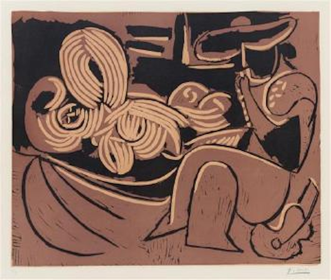 Femme Couchée et Homme à la Guitare ,
1959 by Pablo Picasso