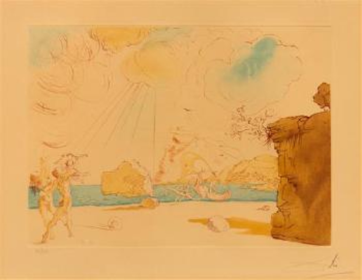 Plage de Cadaques (Sur La Plage) ,
1967 by Salvador Dali