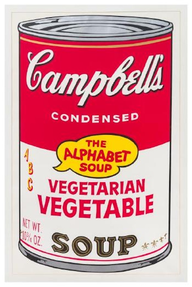 Campbell’s Soup II (The Alphabet Soup) ,
1969 by Andy Warhol