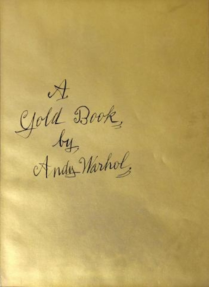 A gold book cover ,
1957 by Andy Warhol