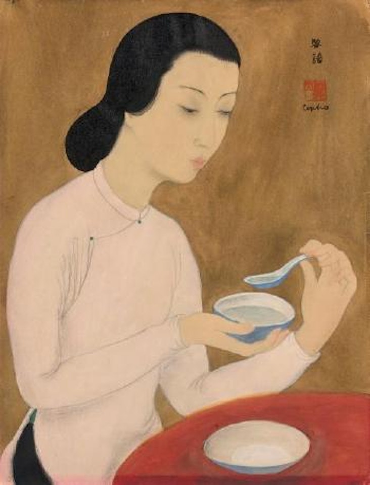 Femme au bol bleu , by Le Pho