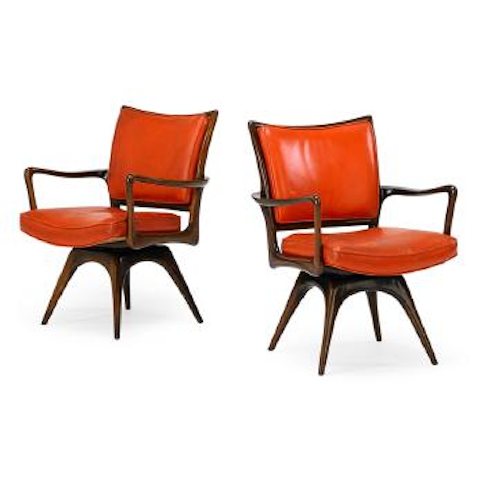 Two swivel armchairs , by Vladimir Kagan