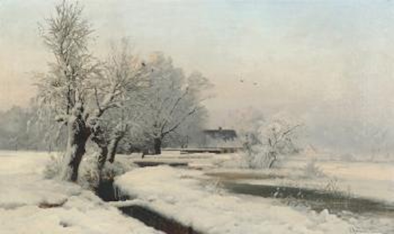Winter landscape by a river ,
1883 by Anders Andersen-Lundby