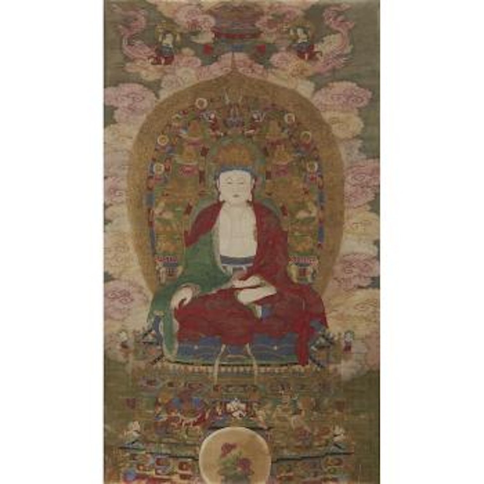 Akshobhya Buddha, enthroned , by Chinese School
