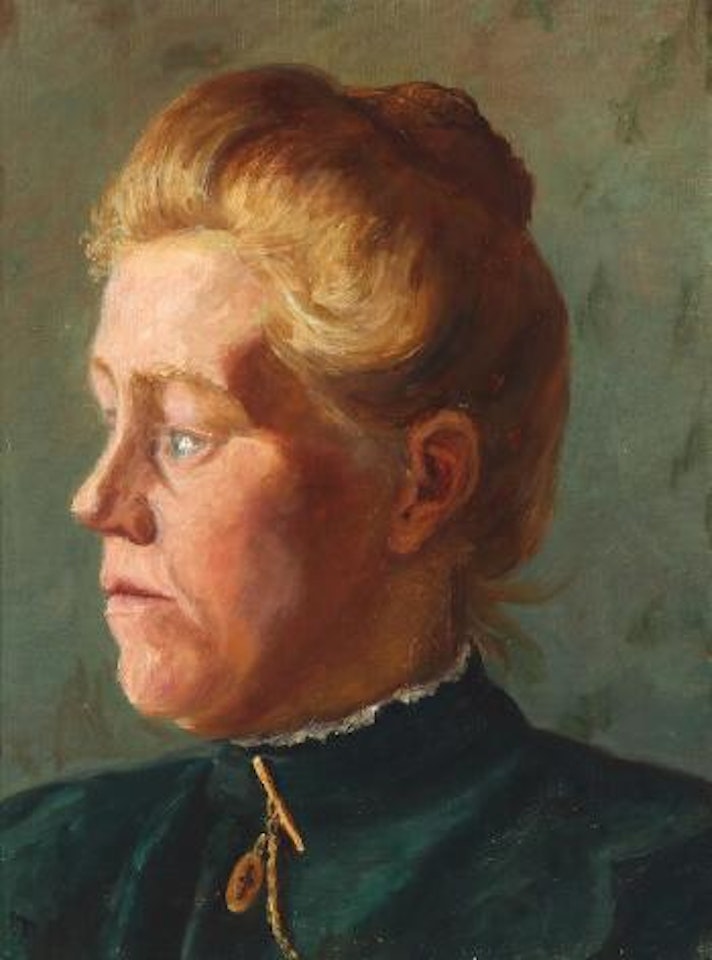 A portrait of a fisherman's wife , by Michael Ancher