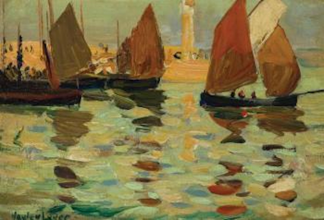Sails up, St. Ives, Cornwall ,
1903 by Hayley Lever