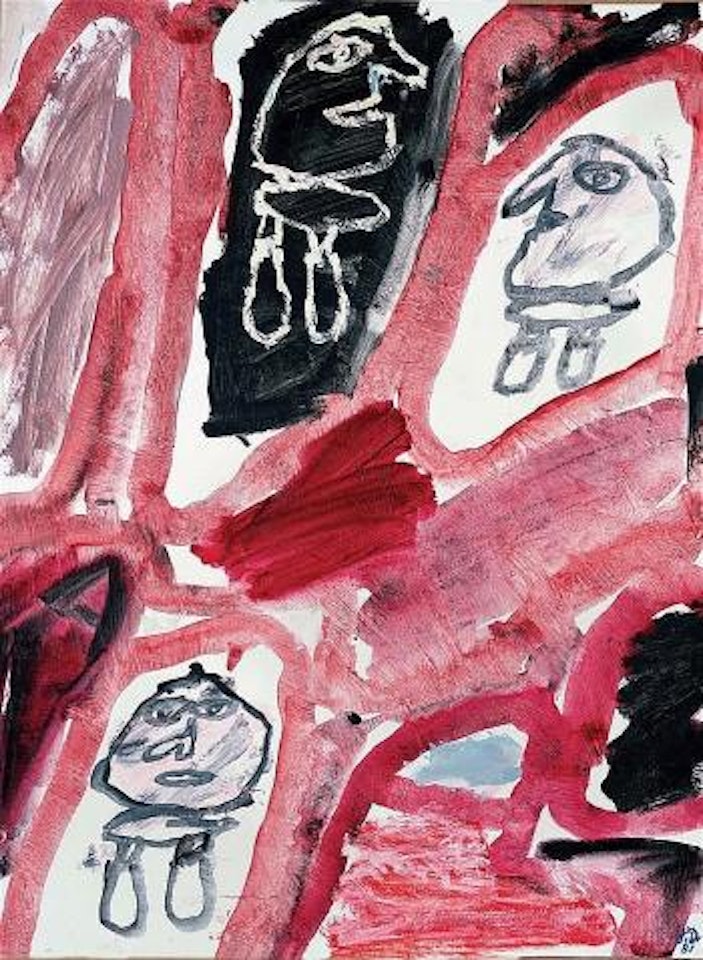 Site avec 3 personnages (E 305), 14 septembre 1981 ,
1981 by Jean Dubuffet