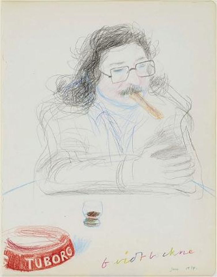 Pierre Restany ,
1974 by David Hockney