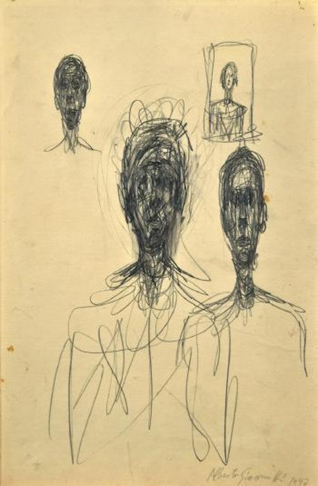 Têtes ,
1947 by Alberto Giacometti