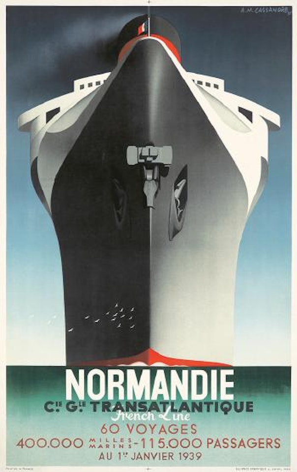 Normandie/60 Voyages ,
1938 by Cassandre (Adolphe Jean-Marie Mouron)
