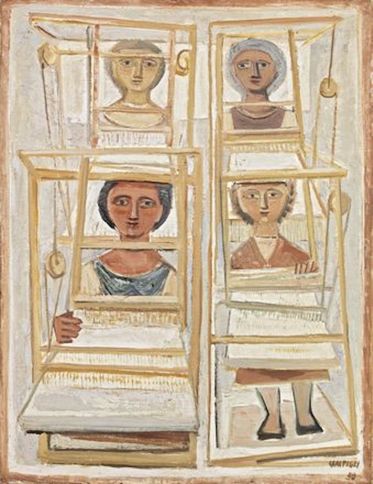 Quattro tessitrici by Massimo Campigli