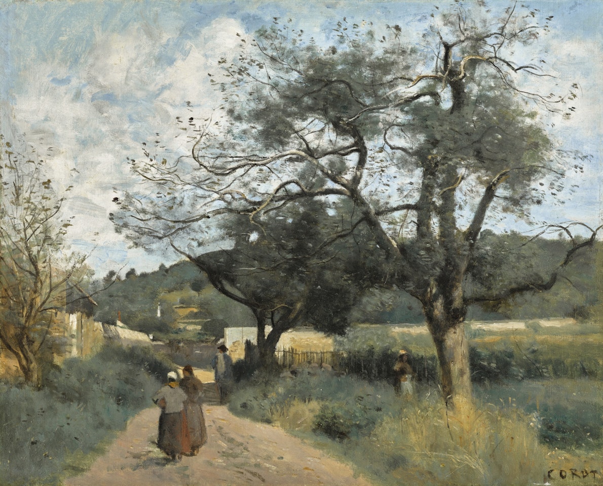 MARCOUSSIS, ROUTE À TRAVERS LES CHAMPS by Jean Baptiste Camille Corot