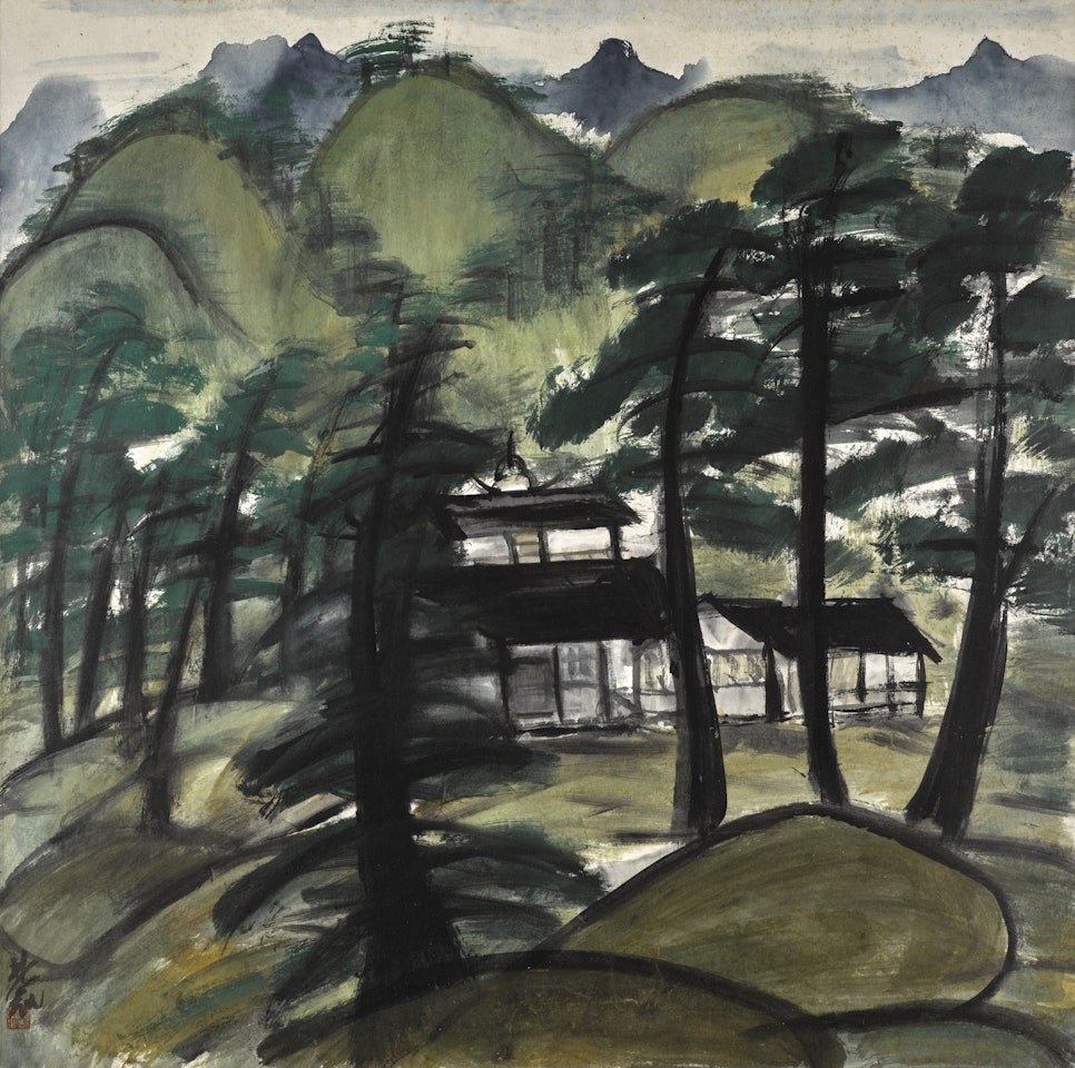 HOUSE ON A MOUNTAINSIDE by Lin Fengmian