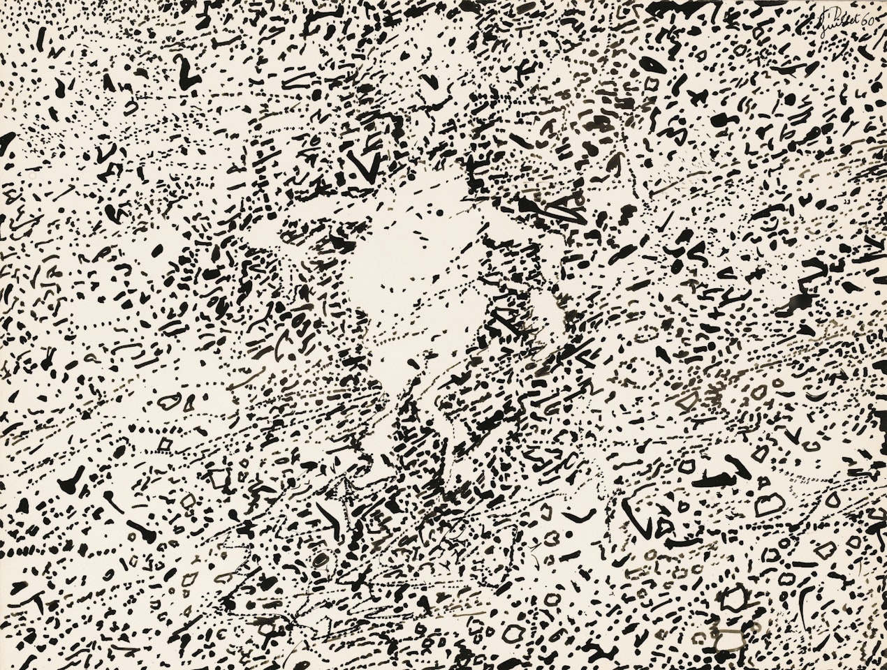 PERSONNAGE DANS UN PAYSAGE (A 43) by Jean Dubuffet