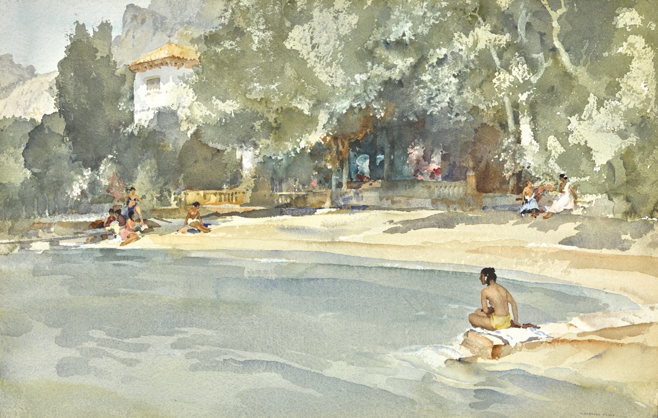 THE BEACH AT POLLENZA, MAJORCA by William Russell Flint
