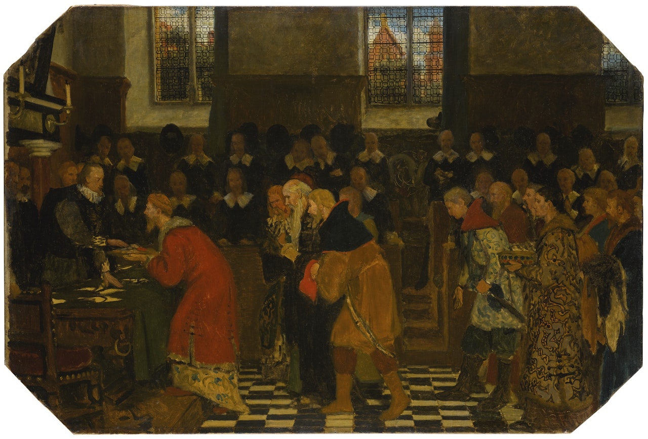 STUDY FOR A MURAL FOR HOTEL DE VILLE, ANTWERP TOWN HALL by Lawrence Alma-Tadema
